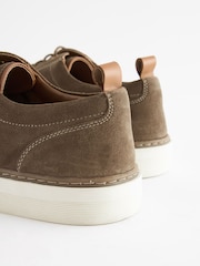 Taupe Brown Suede Cupsole Derby Shoes - Image 5 of 6