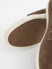 Taupe Brown Suede Cupsole Derby Shoes - Image 6 of 6