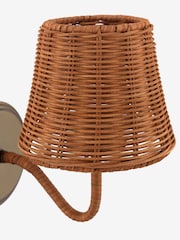 Joules Brown Elcot Rechargeable LED Rattan Wall Light - Image 5 of 6