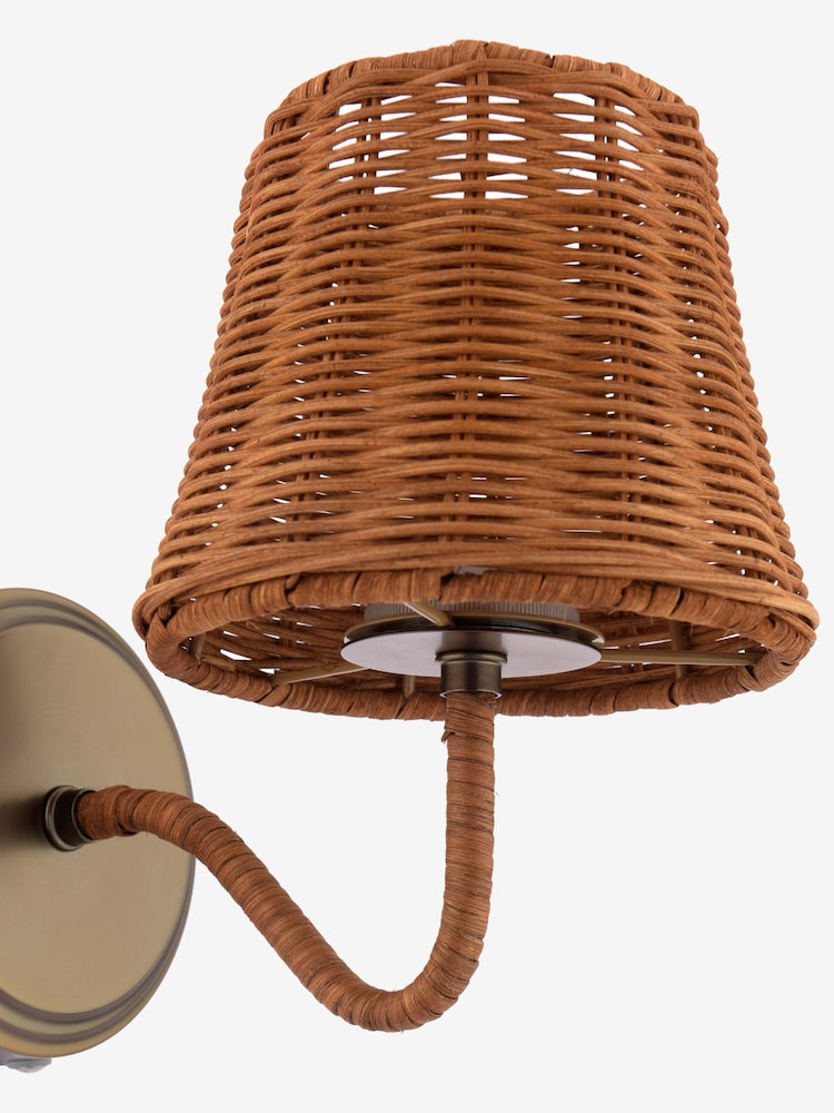 Joules Brown Elcot Rechargeable LED Rattan Wall Light - Image 6 of 6 Joules Brown Elcot Rechargeable LED Rattan Wall Light - Image 6 of 6