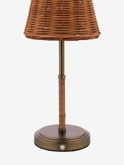 Joules Brown Elcot Rechargeable LED Rattan Table Lamp - Image 6 of 6