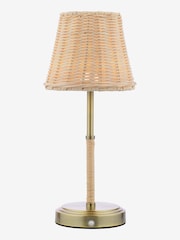 Joules Natural Elcot Rechargeable LED Rattan Table Lamp - Image 3 of 6