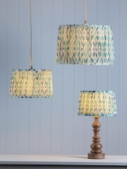 Joules Blue Folly Pleated Cotton Easyfit Lamp Shade - Image 1 of 7