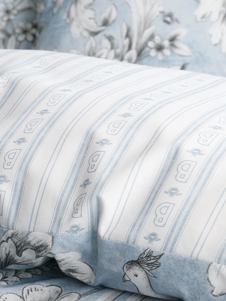 Bridgerton by Catherine Lansfield Blue Regal Floral Reversible Duvet Cover Set - Image 4 of 4