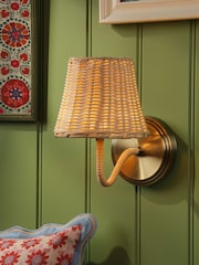 Joules Natural Elcot Rechargeable LED Rattan Wall Light - Image 1 of 6
