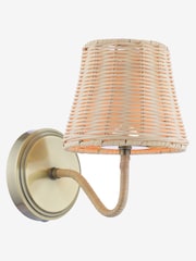 Joules Natural Elcot Rechargeable LED Rattan Wall Light - Image 3 of 6