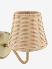 Joules Natural Elcot Rechargeable LED Rattan Wall Light - Image 5 of 6