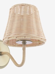 Joules Natural Elcot Rechargeable LED Rattan Wall Light - Image 6 of 6