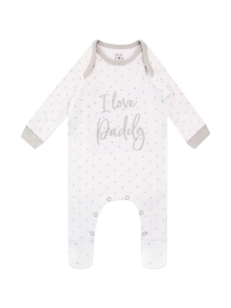 Harry Bear White Slogan 100% Cotton Sleepsuit - Image 1 of 3
