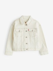 Levi's® Cream Cropped Denim Trucker Jacket - Image 1 of 4