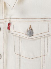 Levi's® Cream Cropped Denim Trucker Jacket - Image 3 of 4