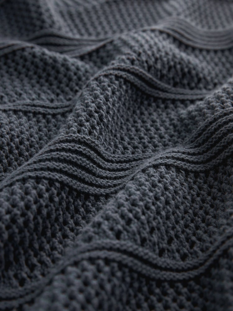 Charcoal Grey Knitted Crochet Relaxed Fit Tank - Image 7 of 7