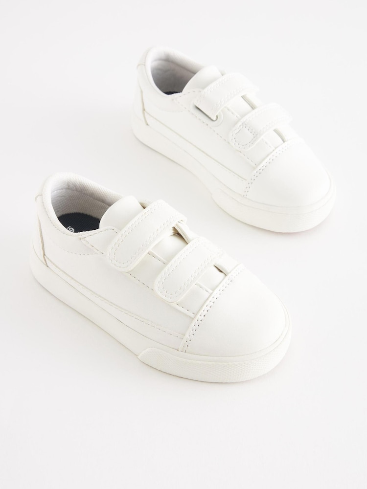 White Standard Fit (F) Strap Touch Fastening Shoes - Image 1 of 4