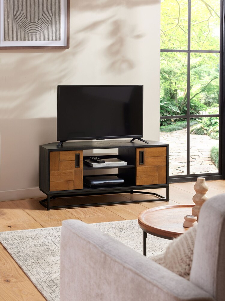 Natural Arizona Pine Up to 46", Corner TV Unit - Image 1 of 11