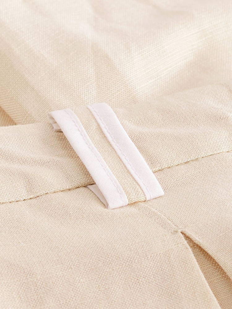 Natural Linen Blend Smart Wide Leg Trousers - Image 6 of 6