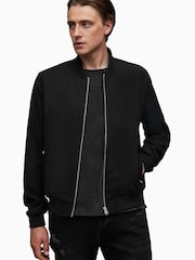 AllSaints Black Bardsley Bomber Jacket - Image 1 of 5