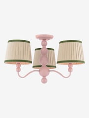 Joules Pink Harewood 3 Light Semi Flush Ceiling Light - Image 3 of 6