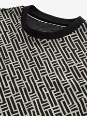 Schwarz/Weiß - T-Shirt mit Geomuster - Bild 6 von 7