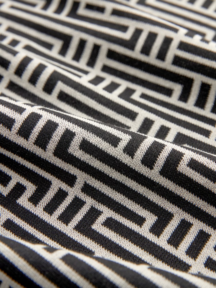 Schwarz/Weiß - T-Shirt mit Geomuster - Bild 7 von 7
