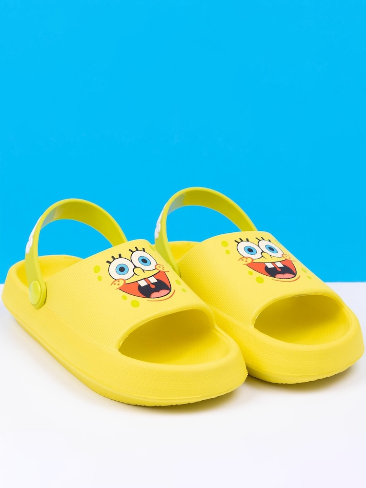 Vanilla Underground Yellow Kids SpongeBob Character Sandals - Image 1 of 5