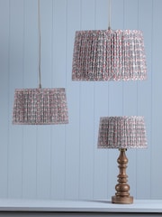 Joules Blue & Pink Folly Pleated Cotton Easyfit Lamp Shade - Image 2 of 7