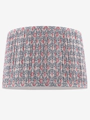 Joules Blue & Pink Folly Pleated Cotton Easyfit Lamp Shade - Image 4 of 7