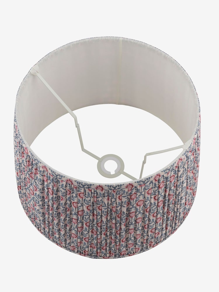 Joules Blue & Pink Folly Pleated Cotton Easyfit Lamp Shade - Image 7 of 7