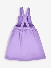 JoJo Maman Bébé Lilac Purple Cat Girls' 2-Piece Appliqué Pinafore Dress & Top Set - Image 4 of 6