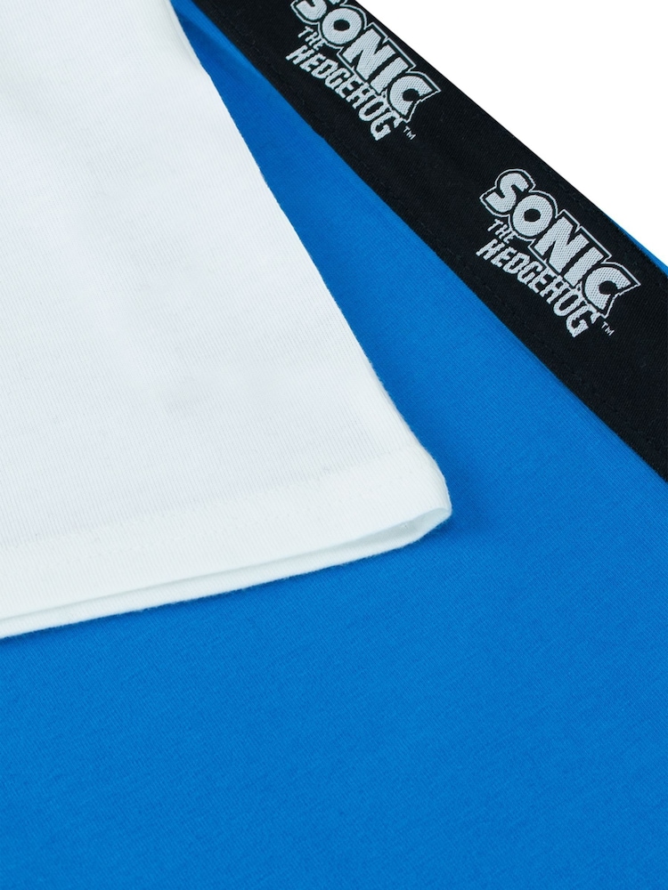 Character White/Blue Sonic 100% Cotton T-Shirt and Shorts Set - Image 4 of 5