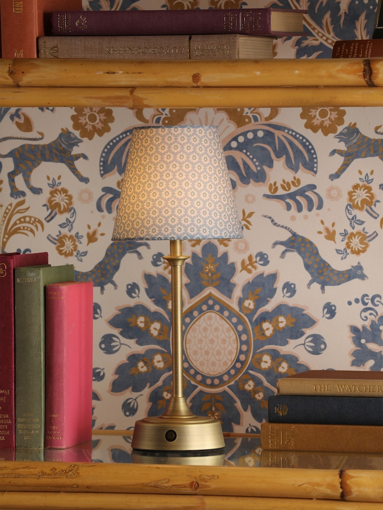 Joules Blue & White Apsley Rechargeable Led Wireless Table Lamp - Image 1 of 6 Joules Blue & White Apsley Rechargeable Led Wireless Table Lamp - Image 1 of 6