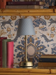 Joules Blue & White Apsley Rechargeable Led Wireless Table Lamp - Image 2 of 6