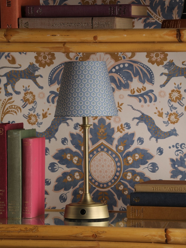 Joules Blue & White Apsley Rechargeable Led Wireless Table Lamp - Image 2 of 6 Joules Blue & White Apsley Rechargeable Led Wireless Table Lamp - Image 2 of 6