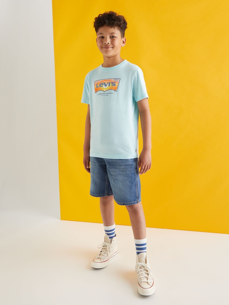 Himmelblau - Levi's® Sunset T-Shirt mit Fledermaus-Logo - Bild 2 von 2