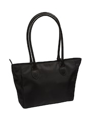 Pure Luxuries London Black 'Apolline' Canvas & Leather Tote Bag - Image 5 of 7