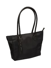 Pure Luxuries London Black 'Apolline' Canvas & Leather Tote Bag - Image 7 of 7