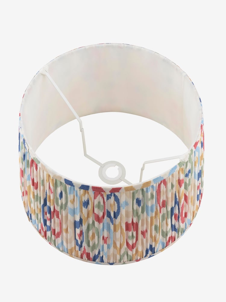 Joules Blue & Multi Folly Pleated Cotton Easyfit Lamp Shade - Image 7 of 7