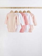 Pink & Weiß - Essential Langarm-Baby-Bodys aus 100 % Baumwolle - Image 2 of 6