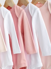 Pink & Weiß - Essential Langarm-Baby-Bodys aus 100 % Baumwolle - Image 3 of 6