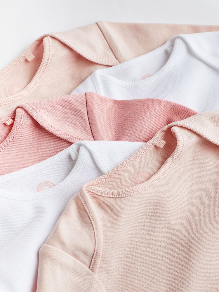 Pink & Weiß - Essential Langarm-Baby-Bodys aus 100 % Baumwolle - Image 4 of 6