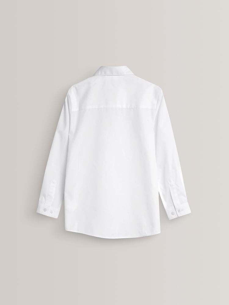 White 2 Pack Long Sleeve Curved Collar School Shirt (3-16yrs) - Image 3 of 5