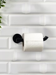 Billington Black Wall Mount Toilet Roll Holder - Image 1 of 5