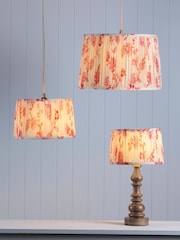 Joules Pink Folly Pleated Cotton Easyfit Lamp Shade - Image 1 of 7