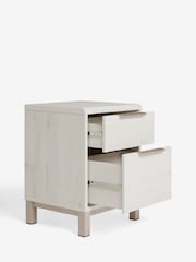 White Bronx Oak Effect 2 Drawer Bedside Table - Image 7 of 8
