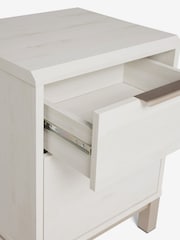 White Bronx Oak Effect 2 Drawer Bedside Table - Image 8 of 8