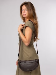Pure Luxuries London Brown 'Aubrey' Leather Cross-Body Bag - Image 1 of 6