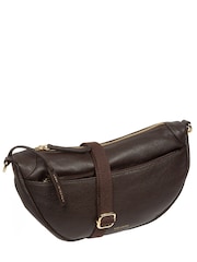 Pure Luxuries London Brown 'Aubrey' Leather Cross-Body Bag - Image 6 of 6