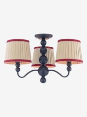 Joules Blue Harewood 3 Light Semi Flush Ceiling Light - Image 3 of 6