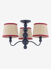 Joules Blue Harewood 3 Light Semi Flush Ceiling Light - Image 4 of 6