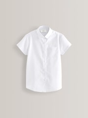 White 2 Pack Short Sleeve Curved Collar School Shirt (3-16yrs) - Image 2 of 6