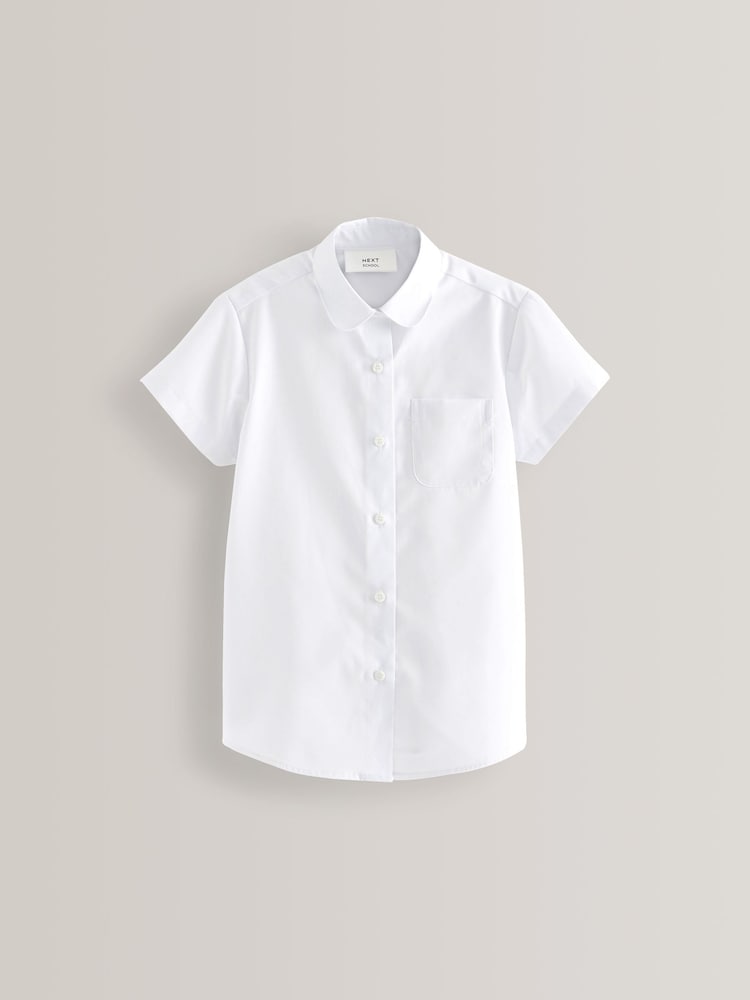 White 2 Pack Short Sleeve Curved Collar School Shirt (3-16yrs) - Image 2 of 6